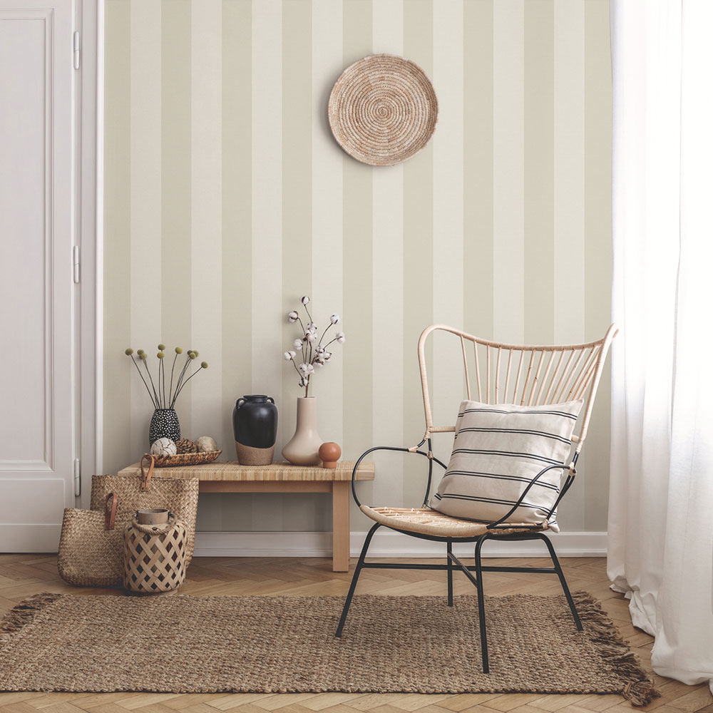 Vliestapete, beige, Streifen,  9814-2, Essential Stripes, ICH Wallcoverings