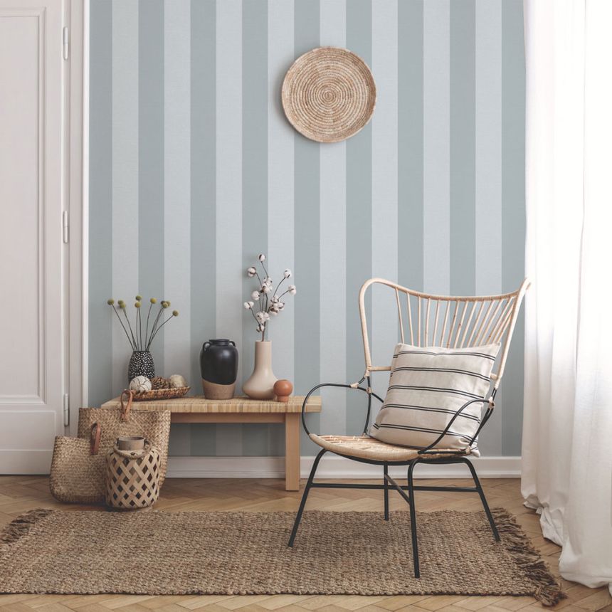 Vliestapete, blau, Streifen,  9814-6, Essential Stripes, ICH Wallcoverings