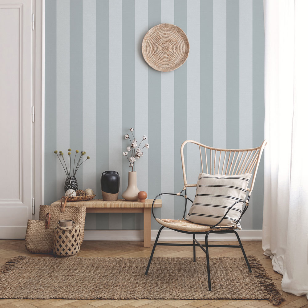Vliestapete, blau, Streifen,  9814-6, Essential Stripes, ICH Wallcoverings