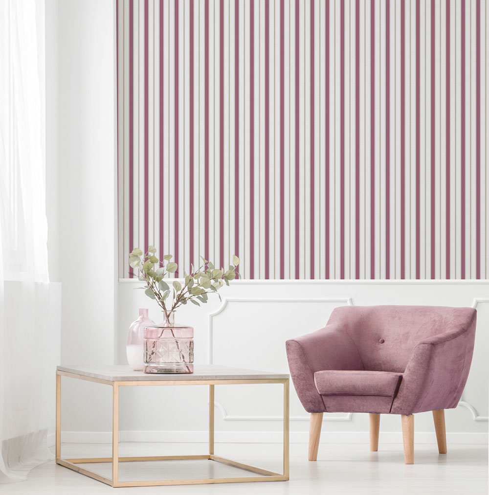 Vliestapete, rot-beige, Streifen,  9816-6, Essential Stripes, ICH Wallcoverings