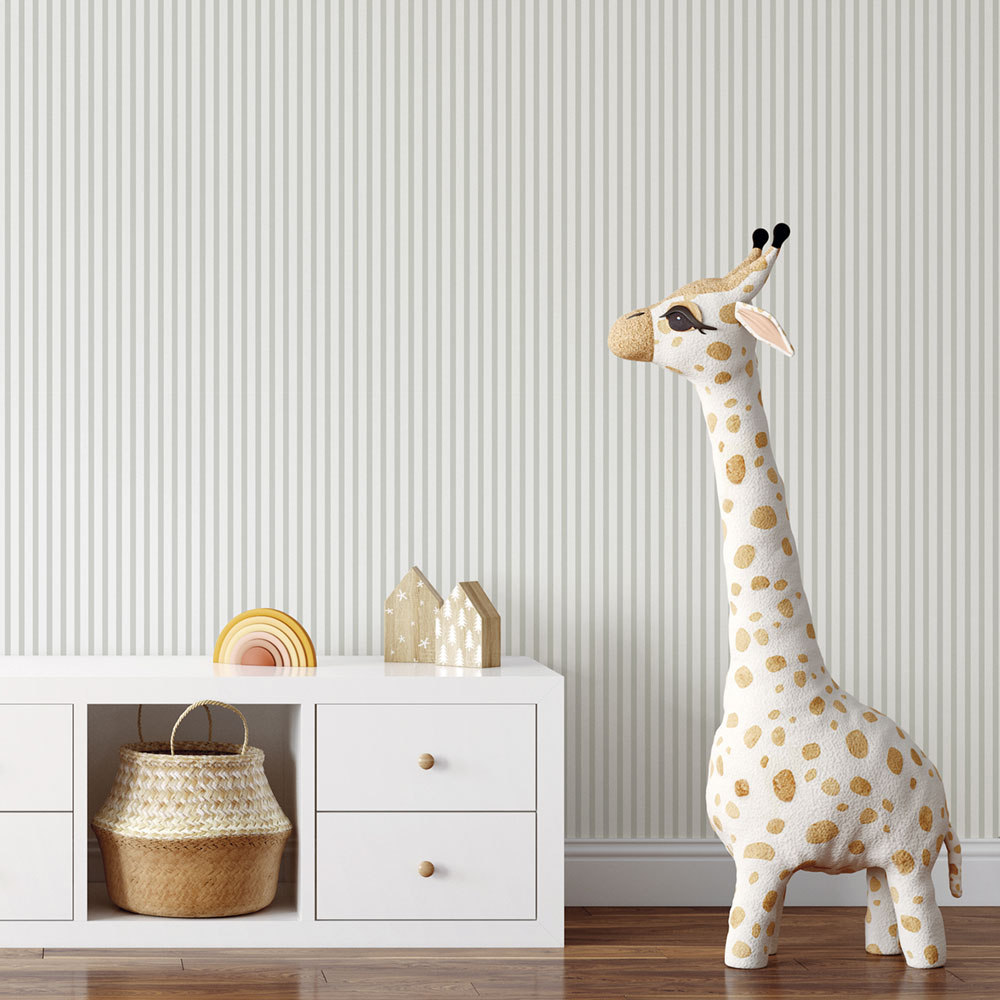 Vliestapete, grau-weiß, Streifen,  9817-3, Essential Stripes, ICH Wallcoverings