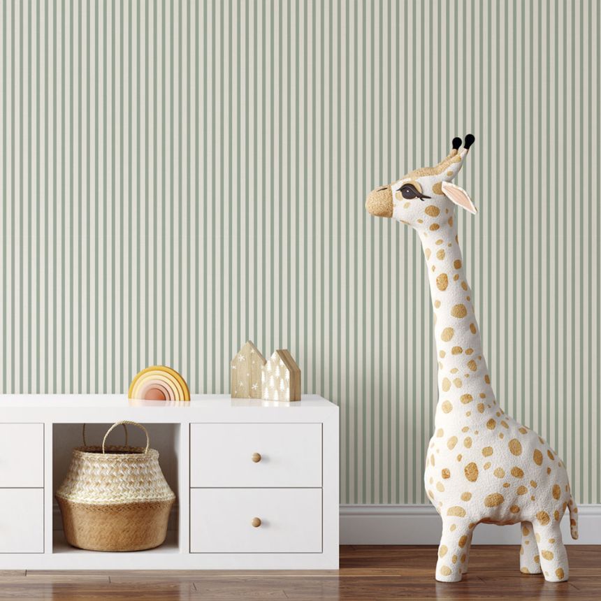Vliestapete, grün, Streifen,  9817-4, Essential Stripes, ICH Wallcoverings