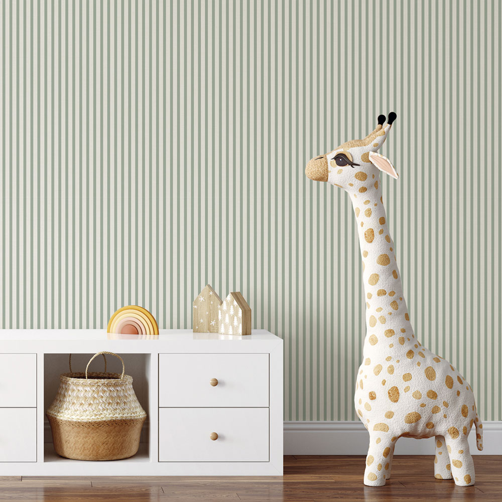 Vliestapete, grün, Streifen,  9817-4, Essential Stripes, ICH Wallcoverings