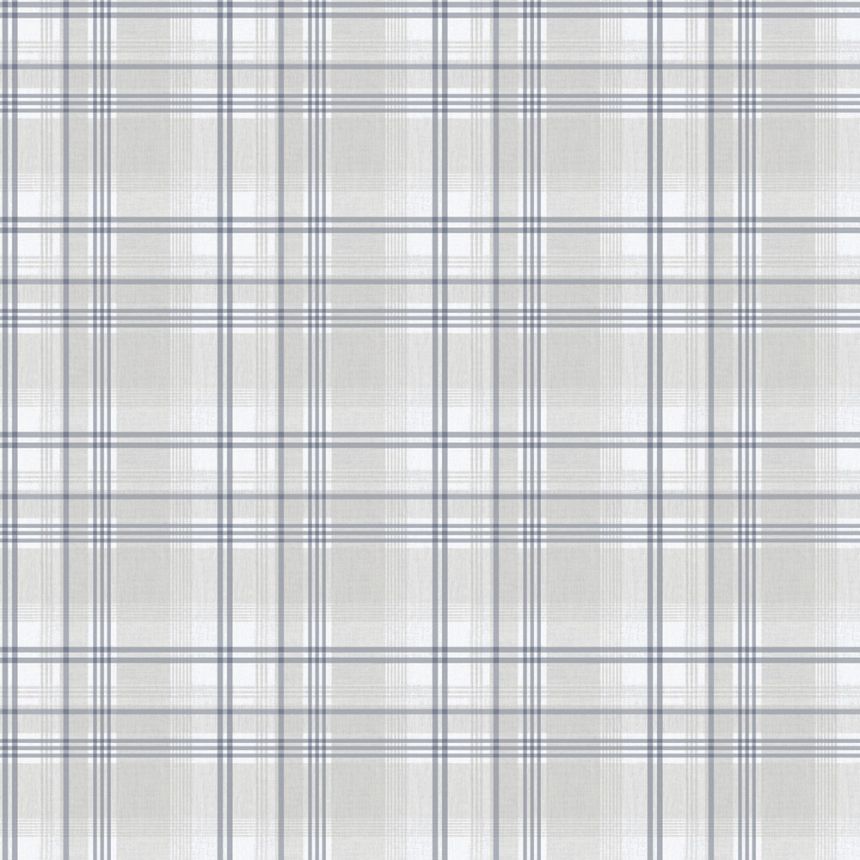 Vliestapete, blau-grau, Würfel, kariert,  9819-3, Essential Stripes, ICH Wallcoverings