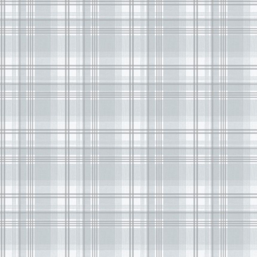 Vliestapete, blau-grau, Würfel, kariert,  9819-6, Essential Stripes, ICH Wallcoverings