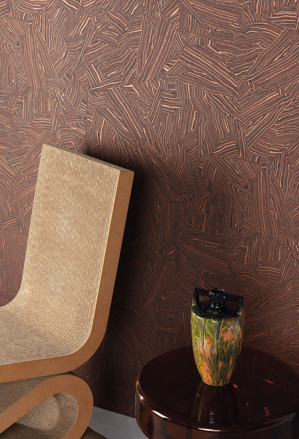 Vliestapete, braun-bronze, Stein, ROC102, Rock, Masureel