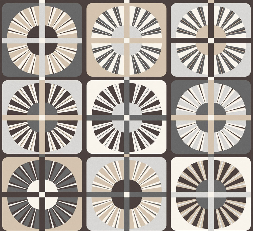 Vliestapete, grau-beige,  retro, ROC401, Rock, Masureel