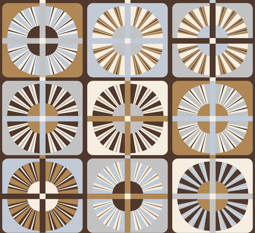 Vliestapete, blau-braun, retro, ROC402, Rock, Masureel