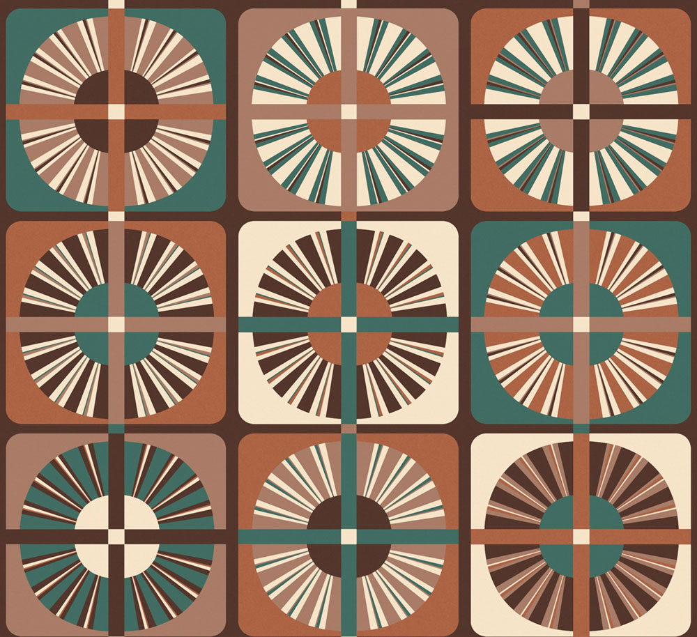 Vliestapete, grün-braun,  retro, ROC403, Rock, Masureel