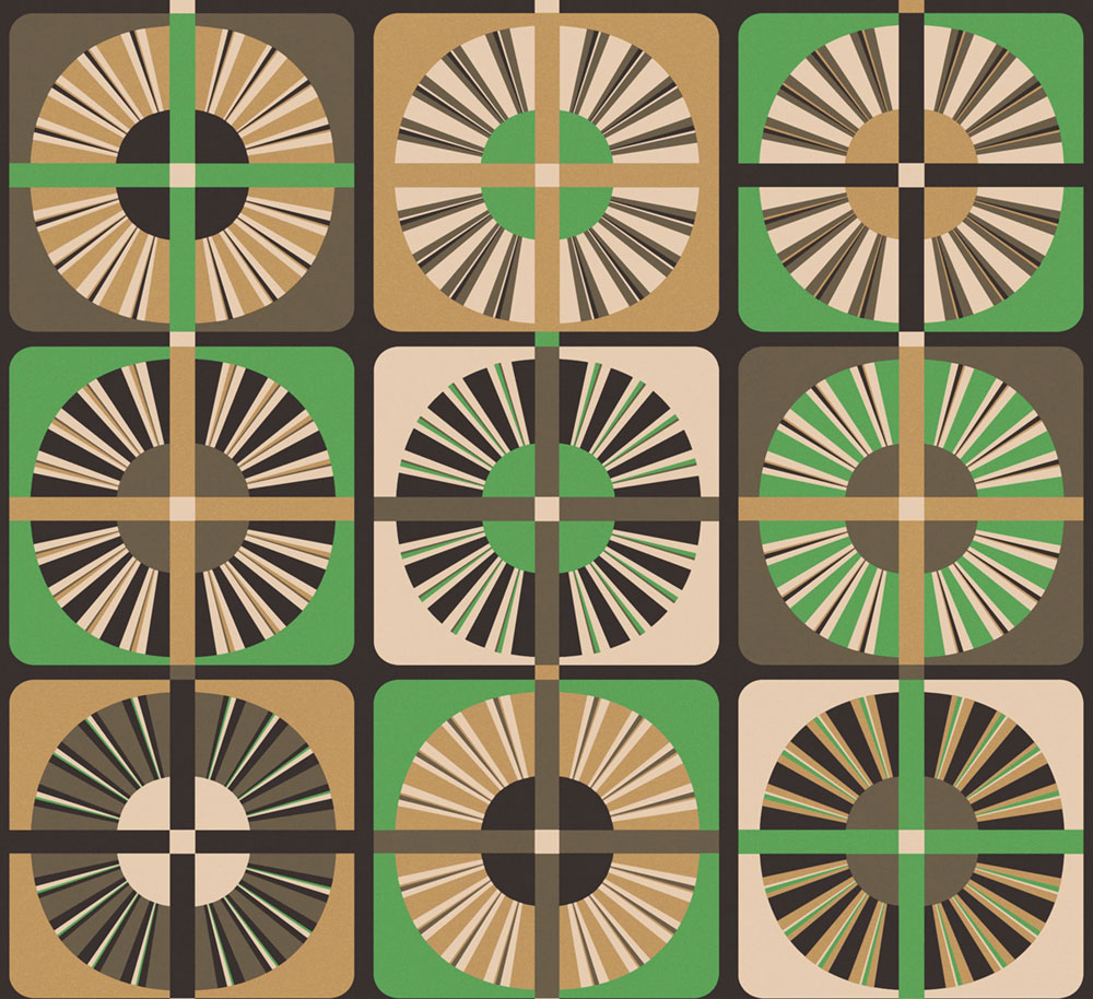 Vliestapete, grün-beige, retro, ROC405, Rock, Masureel