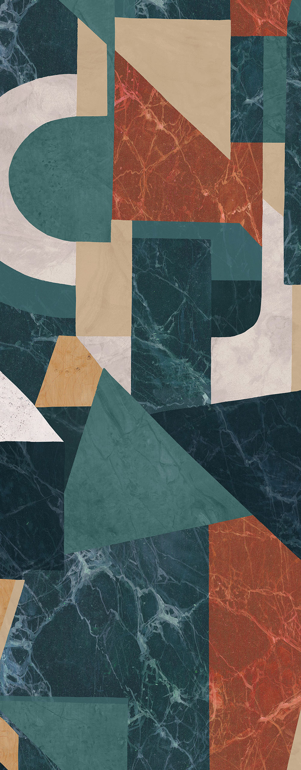 Grafische Fototapete, grün-braun, DGROC1023-260, Rock, Masureel