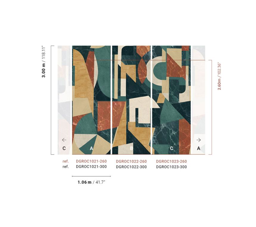 Grafische Fototapete, grün-braun, DGROC1023-260, Rock, Masureel