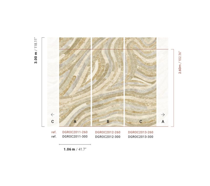 Geometrische Fototapete, beige, DGROC2012-260, Rock, Masureel