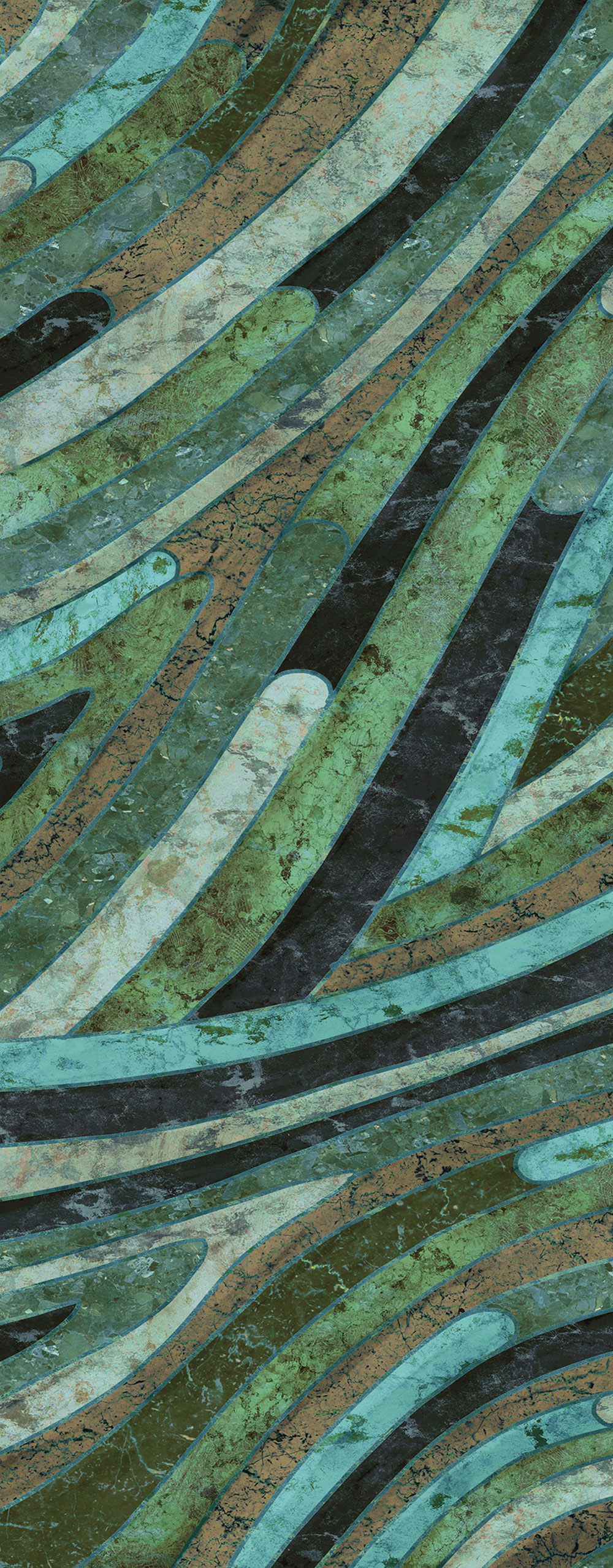 Geometrische Fototapete, grün, DGROC2021-260, Rock, Masureel