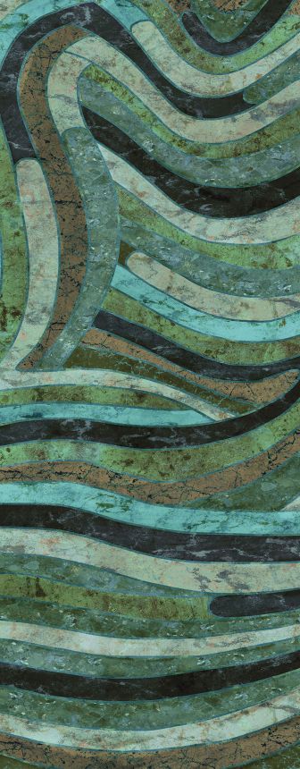 Geometrische Fototapete, grün, DGROC2023-300, Rock, Masureel