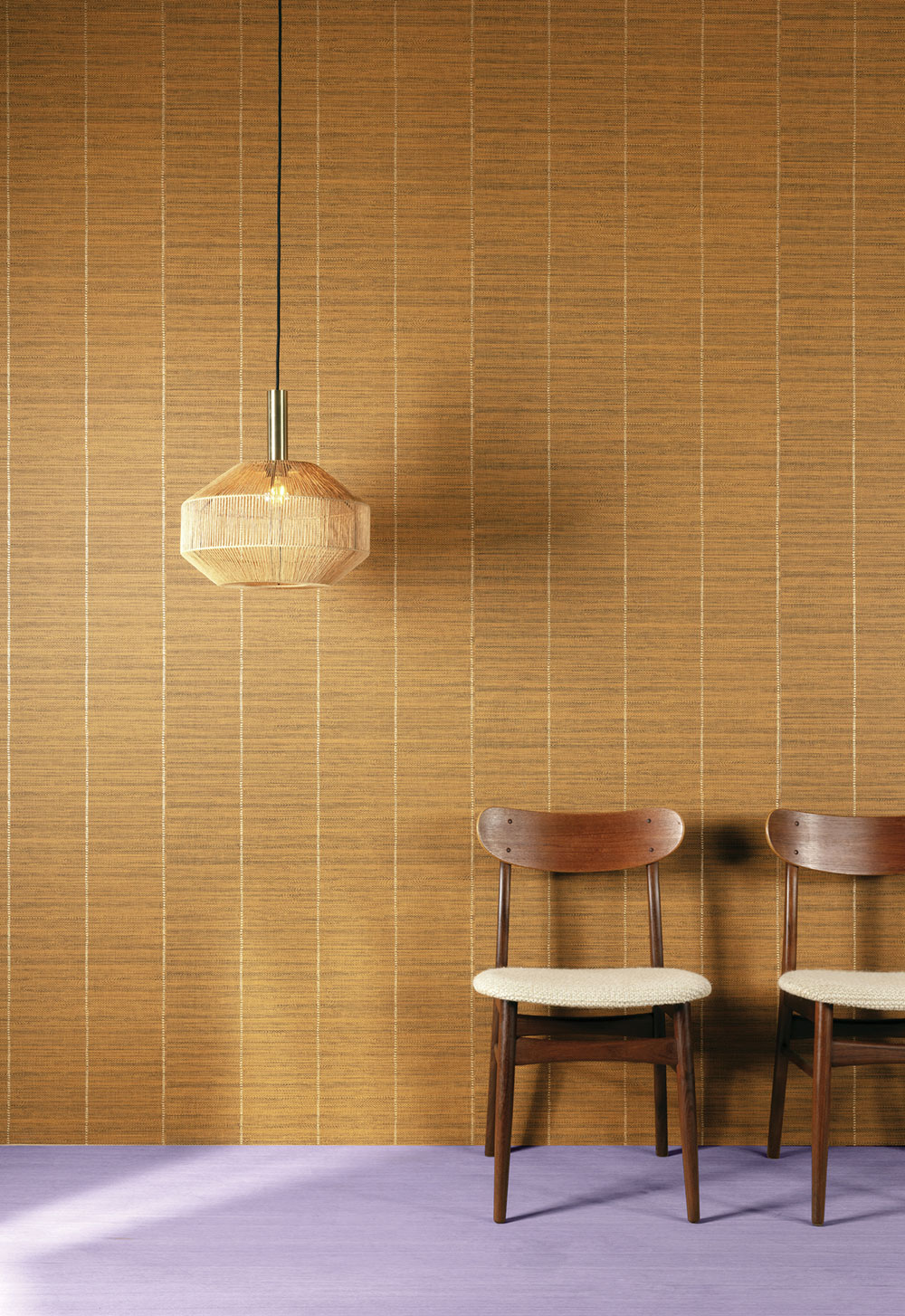 Vliestapete, orange, Stoffimitat, Streifen, JOY202, Joy, Masureel