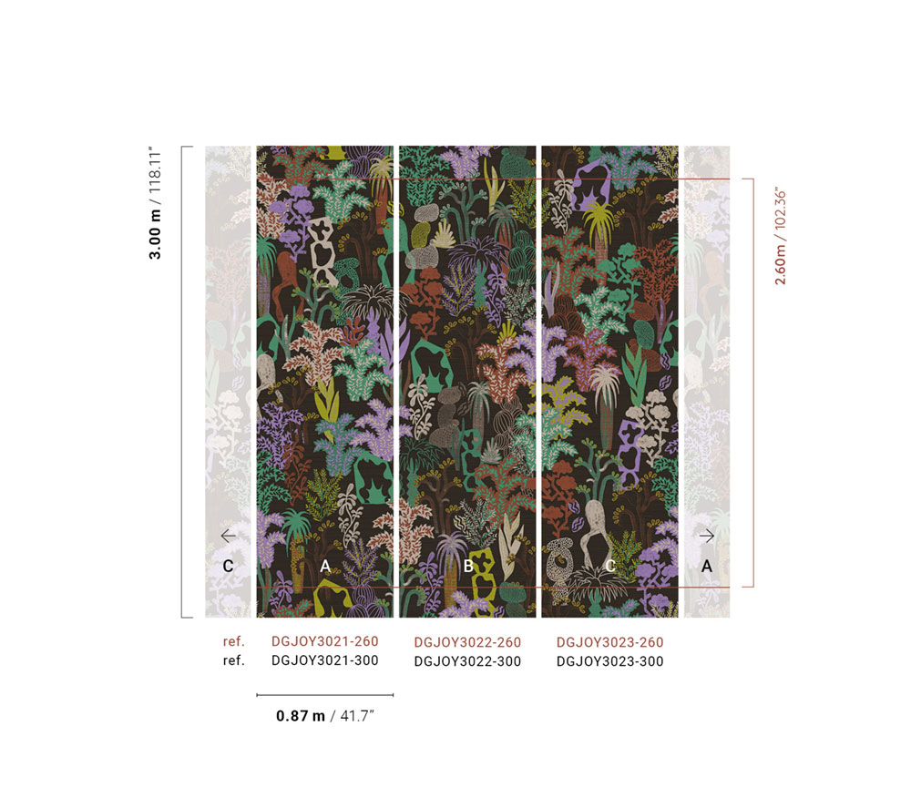 Vliestapete Wandbilder, schwarz, Pflanzen, DGJOY3021-260, Joy, Masureel