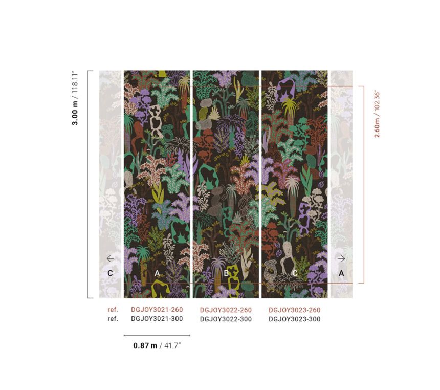 Vliestapete Wandbilder, schwarz, Pflanzen, DGJOY3022-260, Joy, Masureel