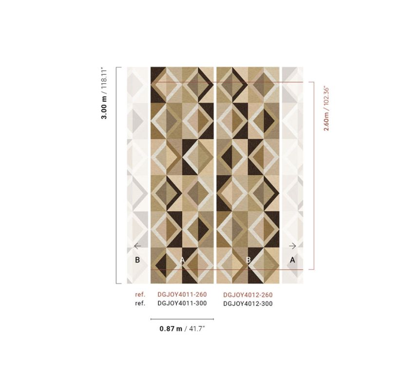 Geometrische Vliestapete Wandbilder, beige, DGJOY4011-260, Joy, Masureel