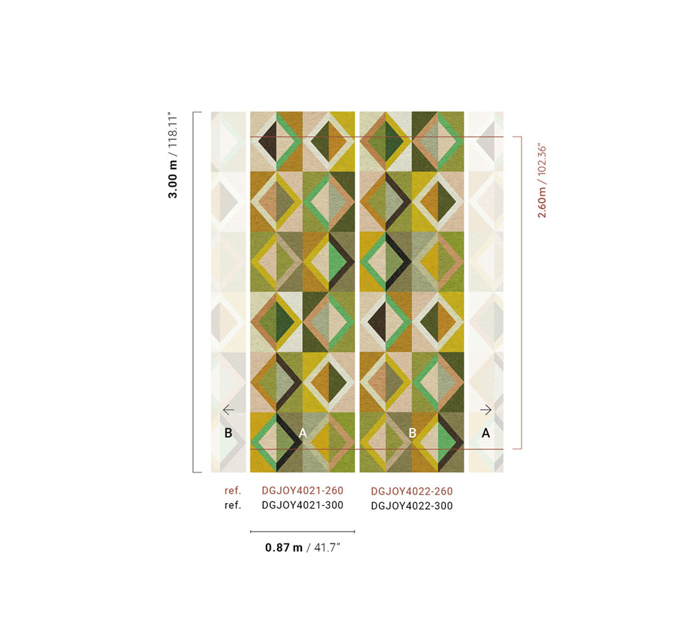 Geometrische Vliestapete Wandbilder, grün, DGJOY4022-300, Joy, Masureel
