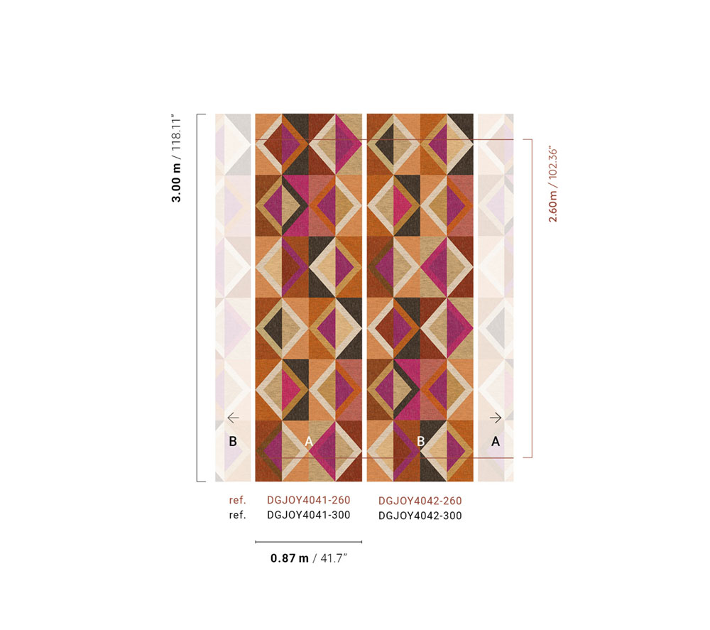 Geometrische Vliestapete Wandbilder, braun-lila, DGJOY4042-260, Joy, Masureel