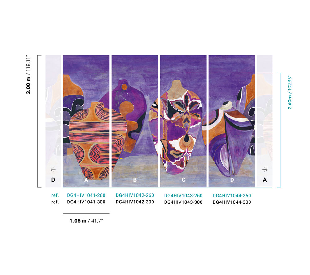 Fototapete mit Vasen, DG4HIV1042-300, Terra, Wall Designs IV, Khroma by Masureel