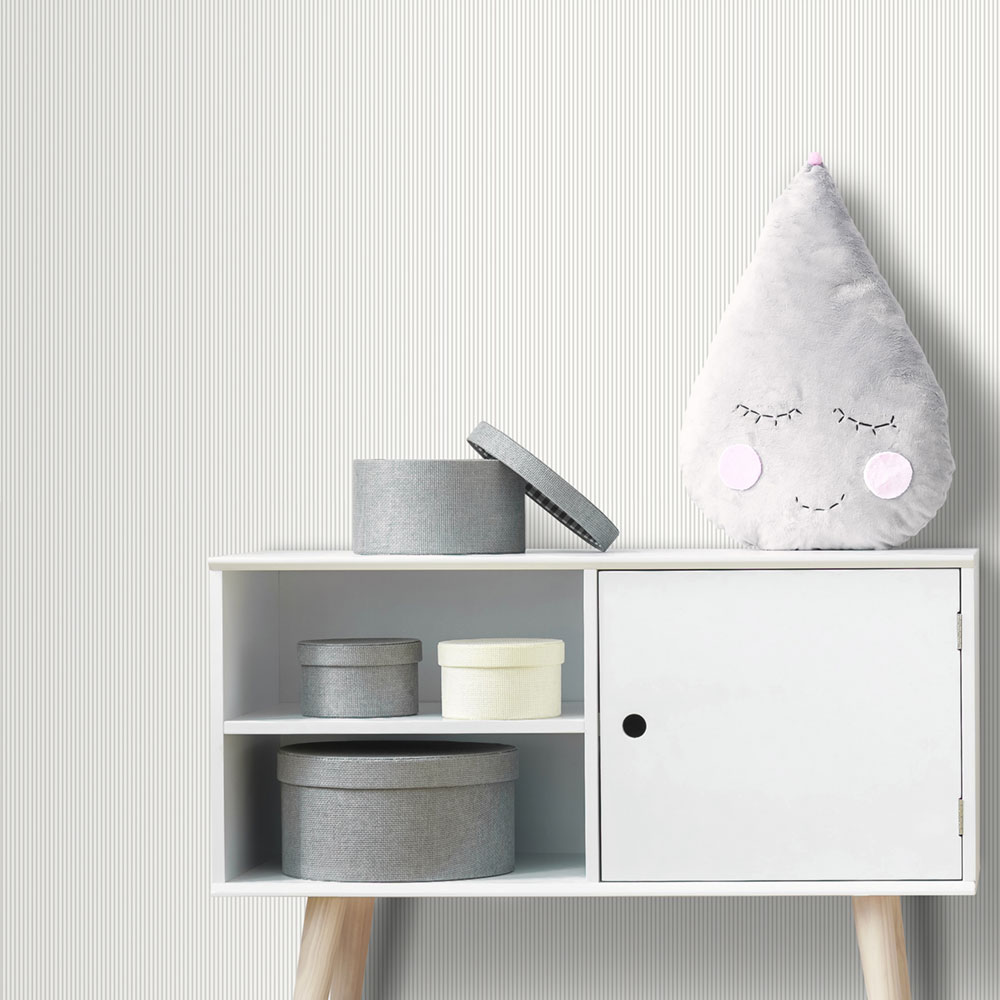 Grau-weiß gestreifte Tapete, MG56642, Mika,  ICH Wallcoverings