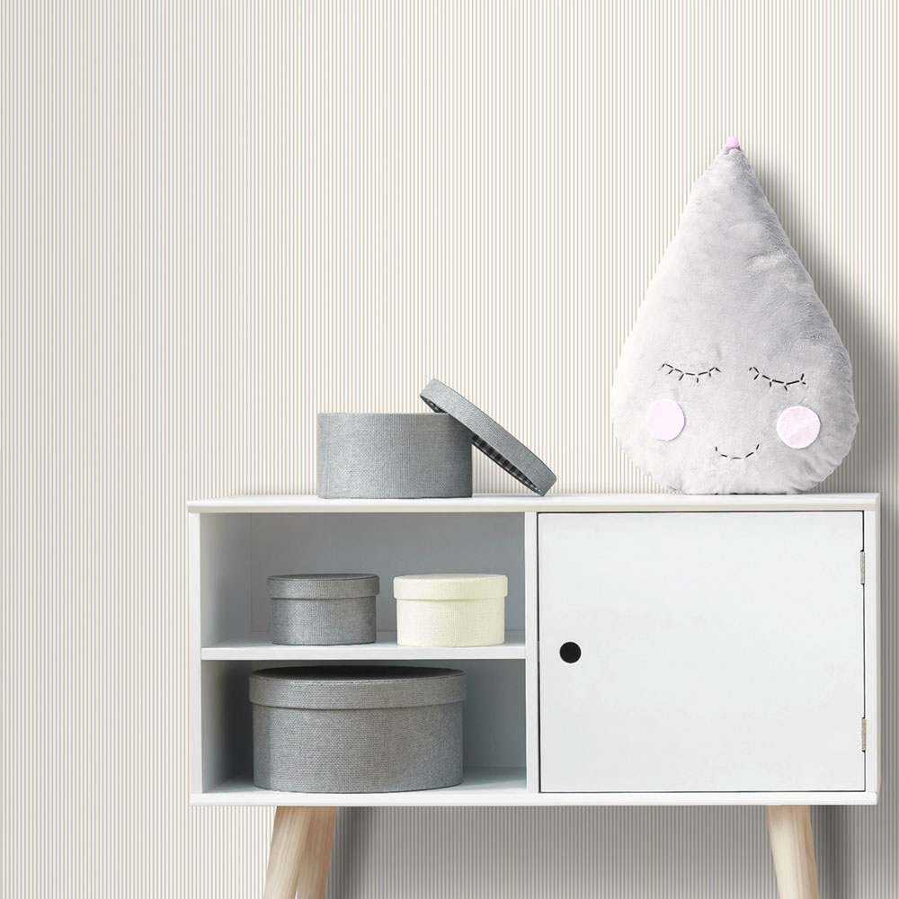 Beige-weiß gestreifte Tapete, MG56645, Mika,  ICH Wallcoverings