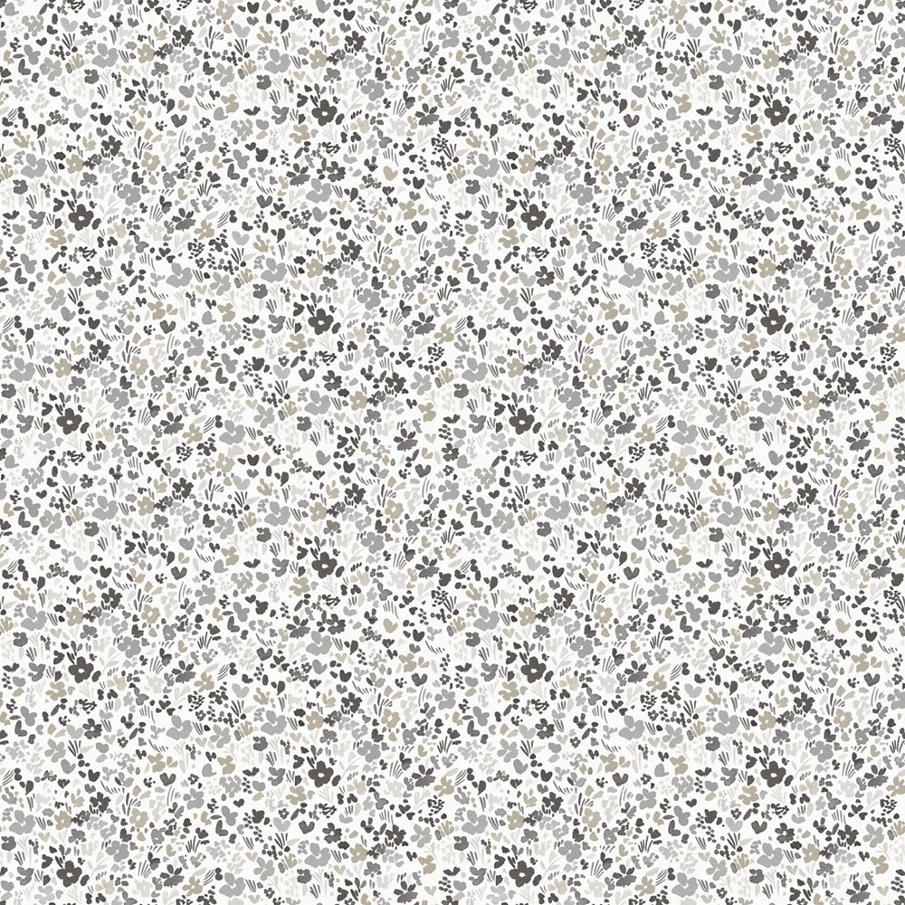 Grau-weiße Blumentapete, MG56667, Mika,  ICH Wallcoverings