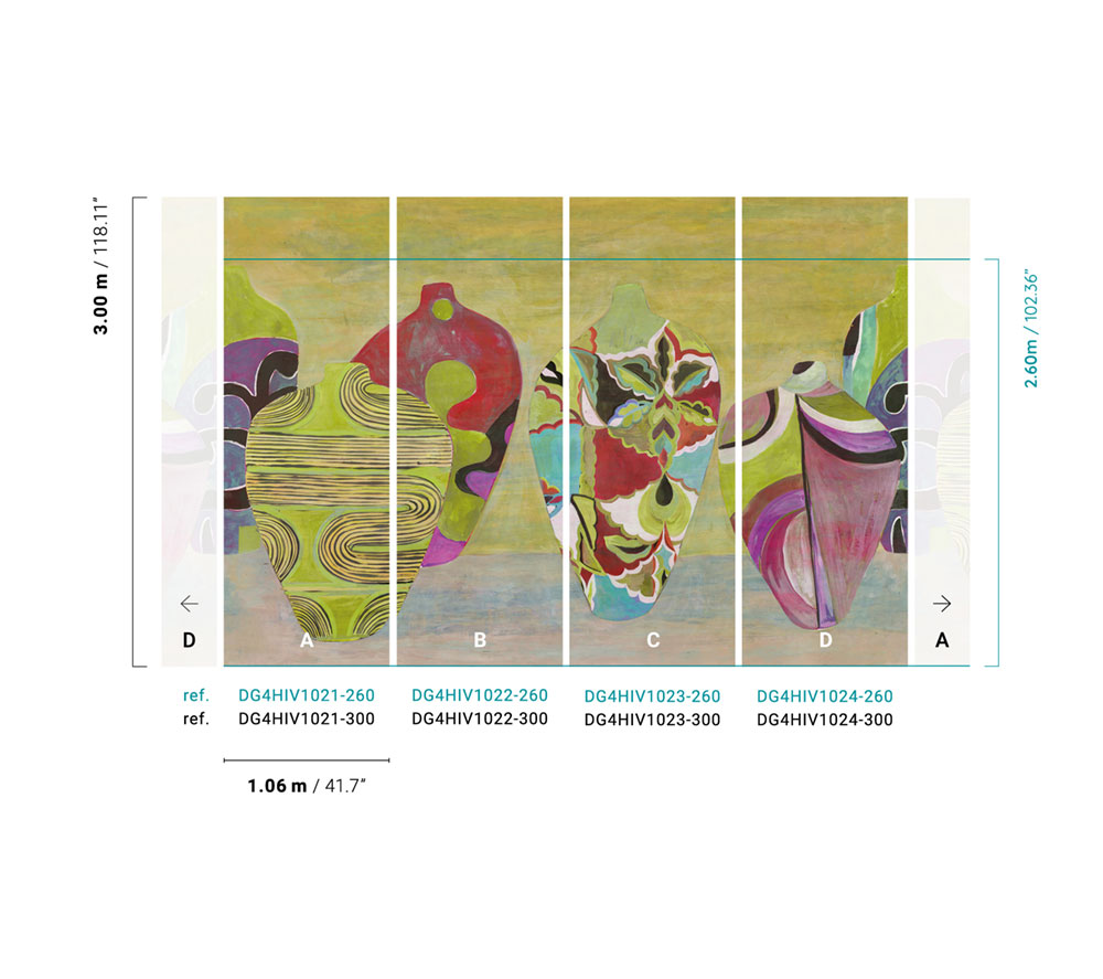 Fototapete mit Vasen, DG4HIV1022-260, Wall Designs IV, Khroma by Masureel