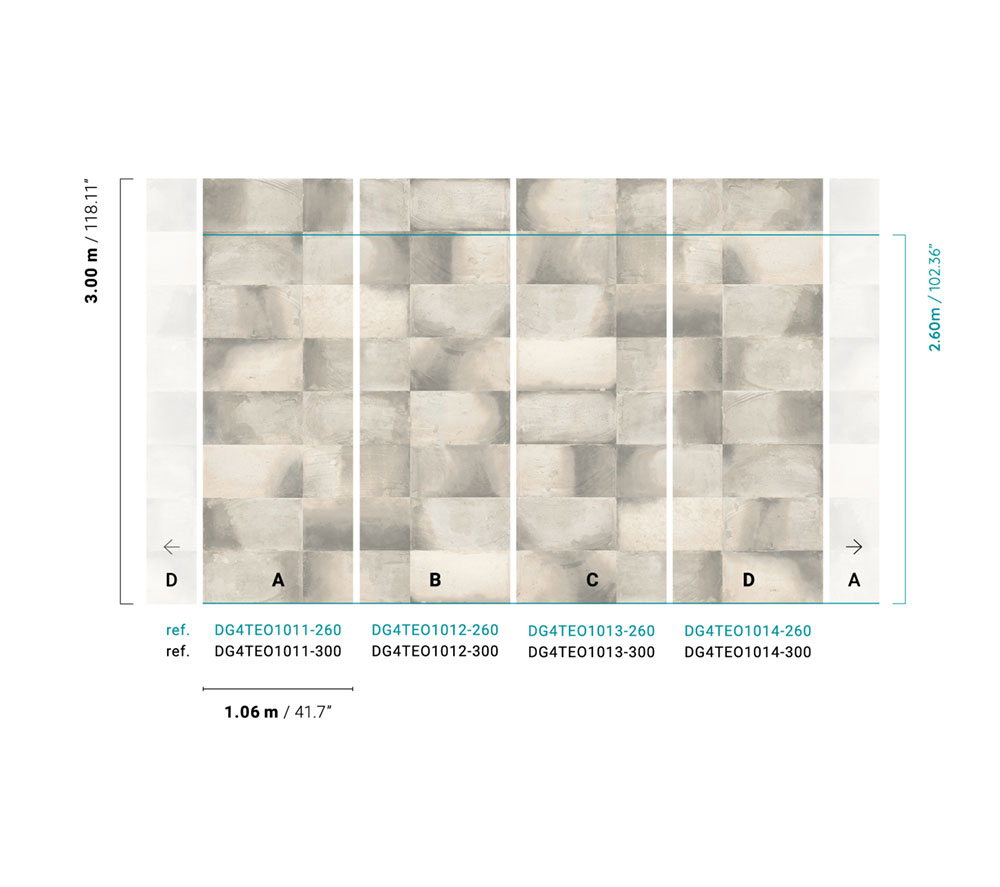 Fototapete, Wandverkleidungsimitation, DG4TEO1012-260, Wall Designs IV, Khroma by Masureel