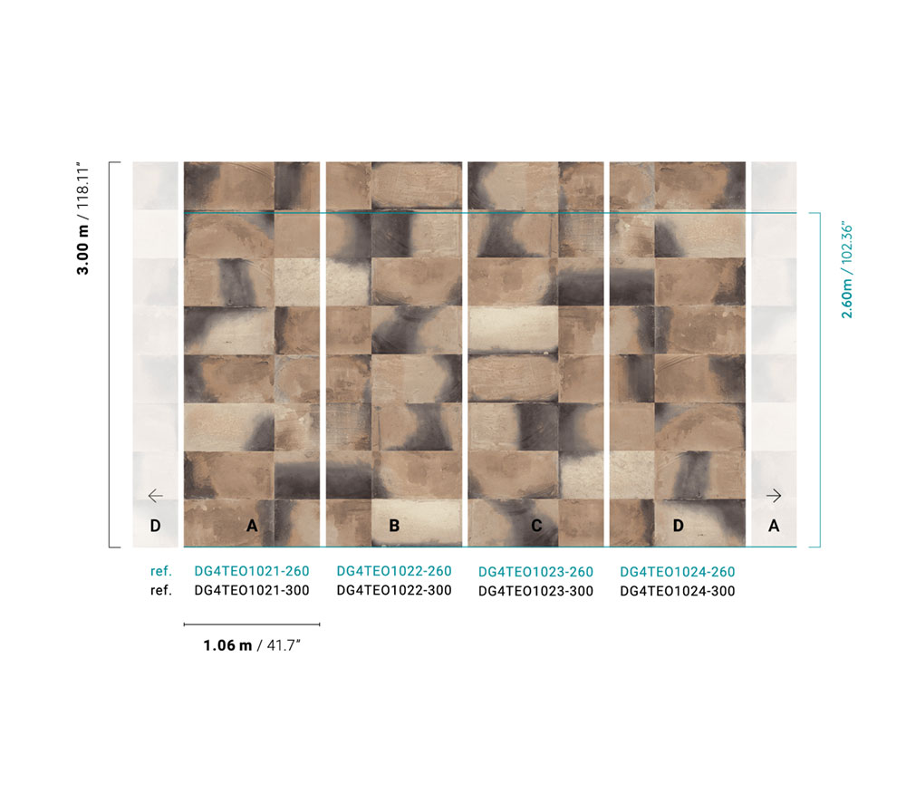 Fototapete, Wandverkleidungsimitation, DG4TEO1023-260, Wall Designs IV, Khroma by Masureel