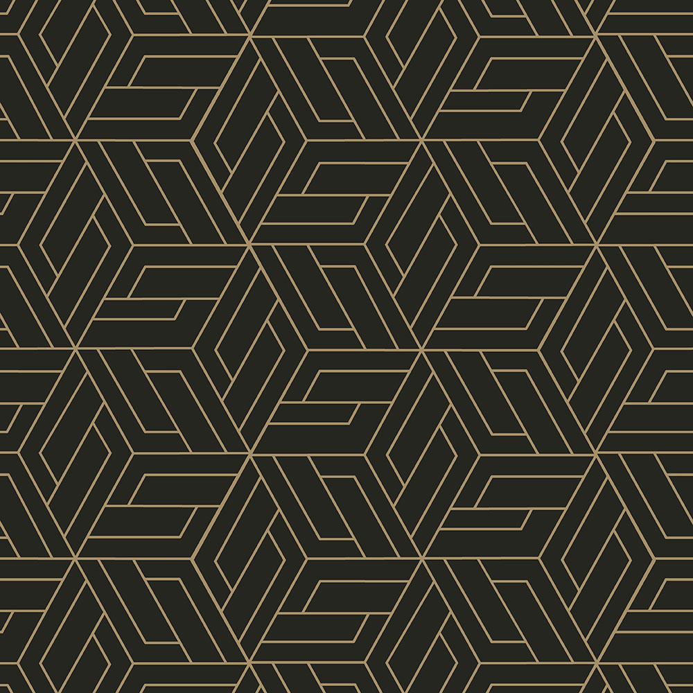 Schwarz-goldene geometrische Vliestapete, A67302, Vavex 2026