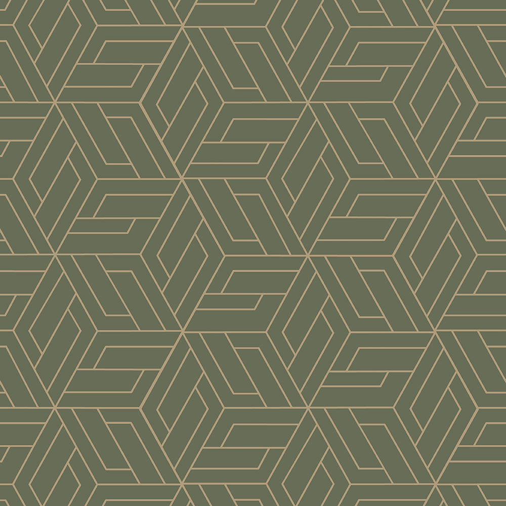 Grün-goldene geometrische Vliestapete, A67303, Vavex 2026