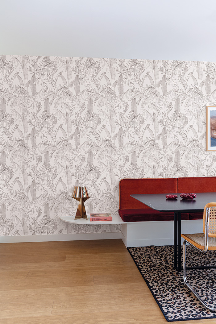 Weiß-schwarze Vliestapete mit Blättern, A69301, Vavex 2026