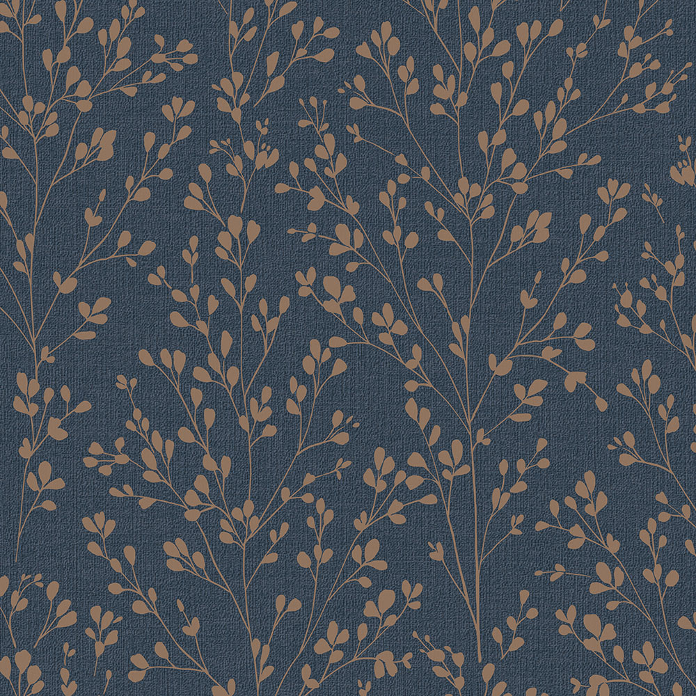 Blau-bronzefarbene Vliestapete mit Zweigen, A71404, Vavex 2026