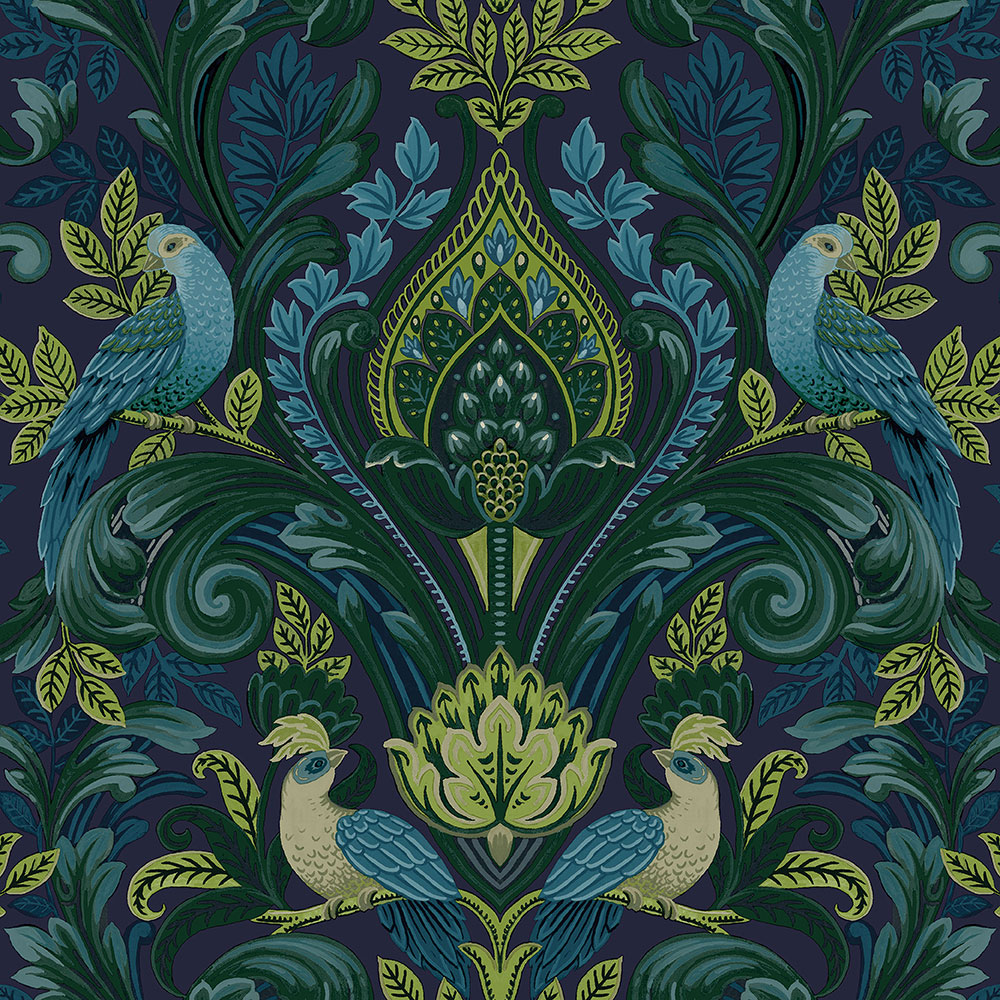 Grün-blaue ornamentale Vliestapete, A67802, Vavex 2026