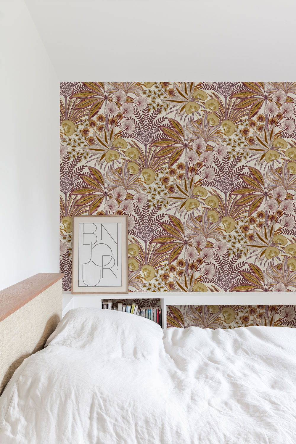 Tapete, ocker-violett, Blätter, A69001, Vavex 2027