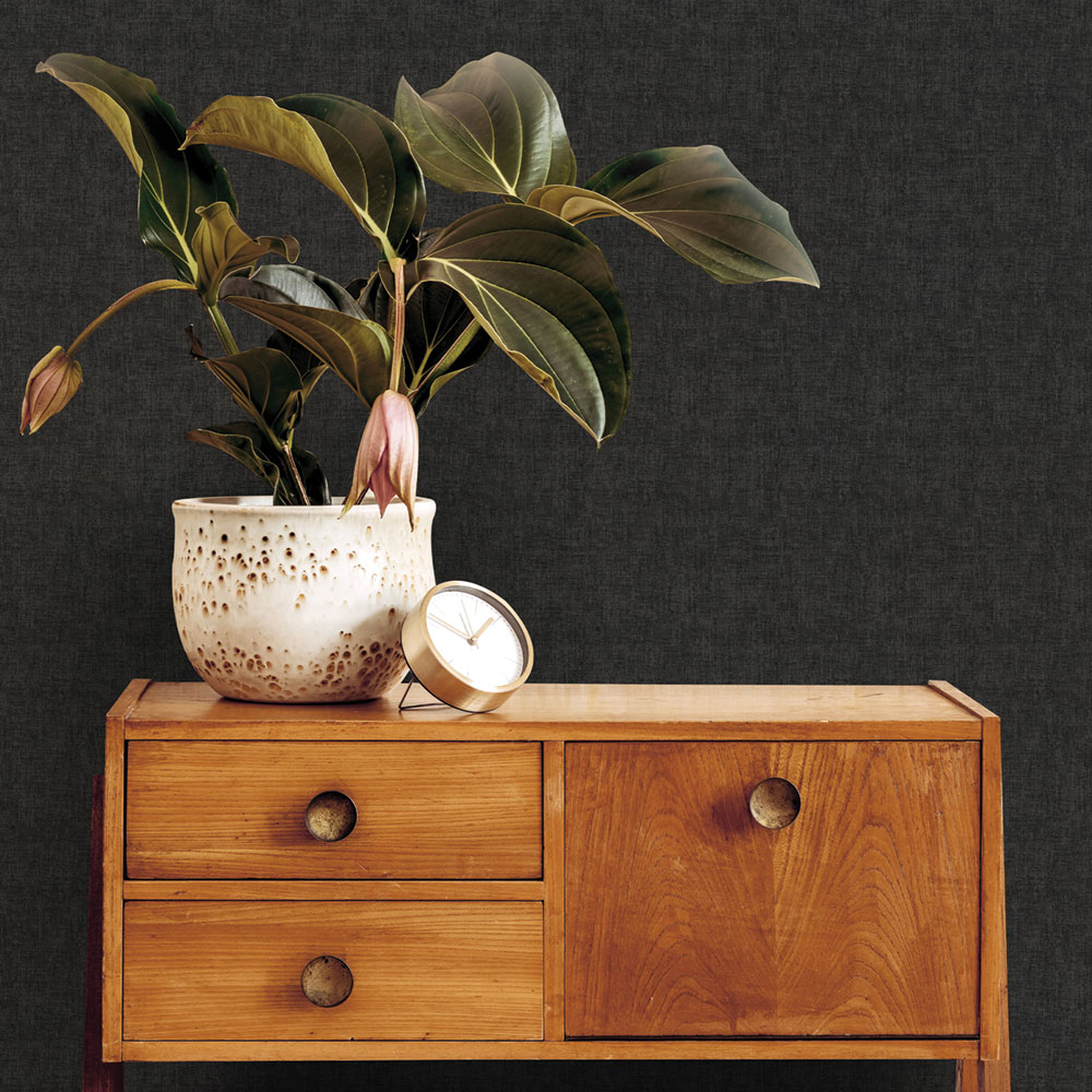 Schwarze Vliestapete, Stoffimitat, 122416, Vavex 2026