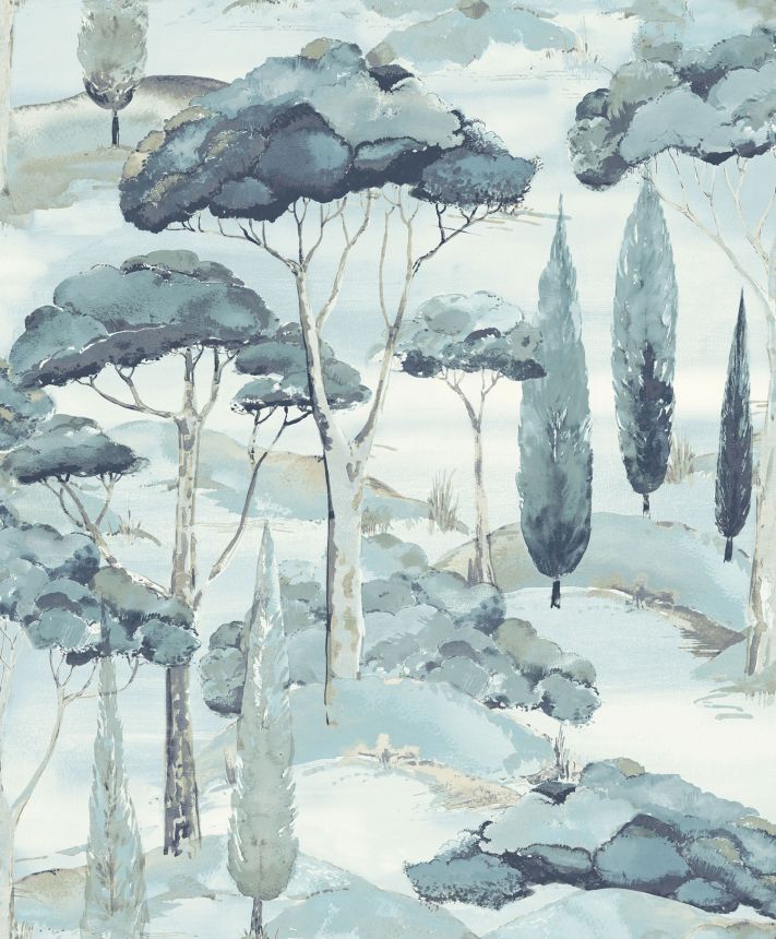 Blaue Vliestapete, Natur, Bäume, A69203, Arcadia, Grandeco