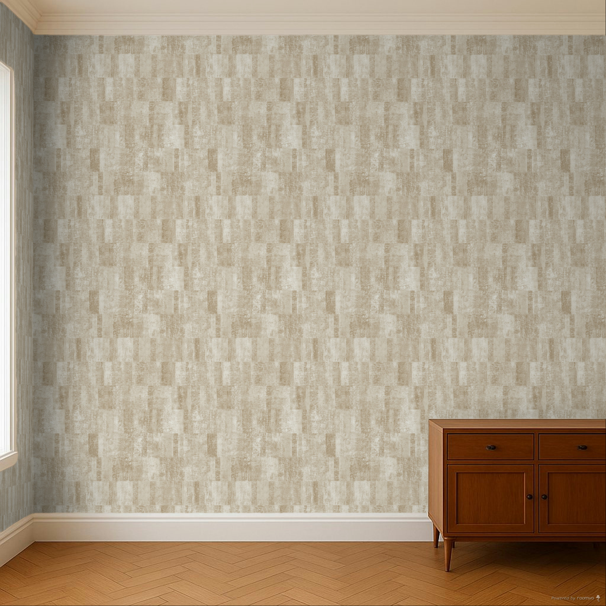 Beige geometrische Vliestapete, A69402, Omura, Grandeco
