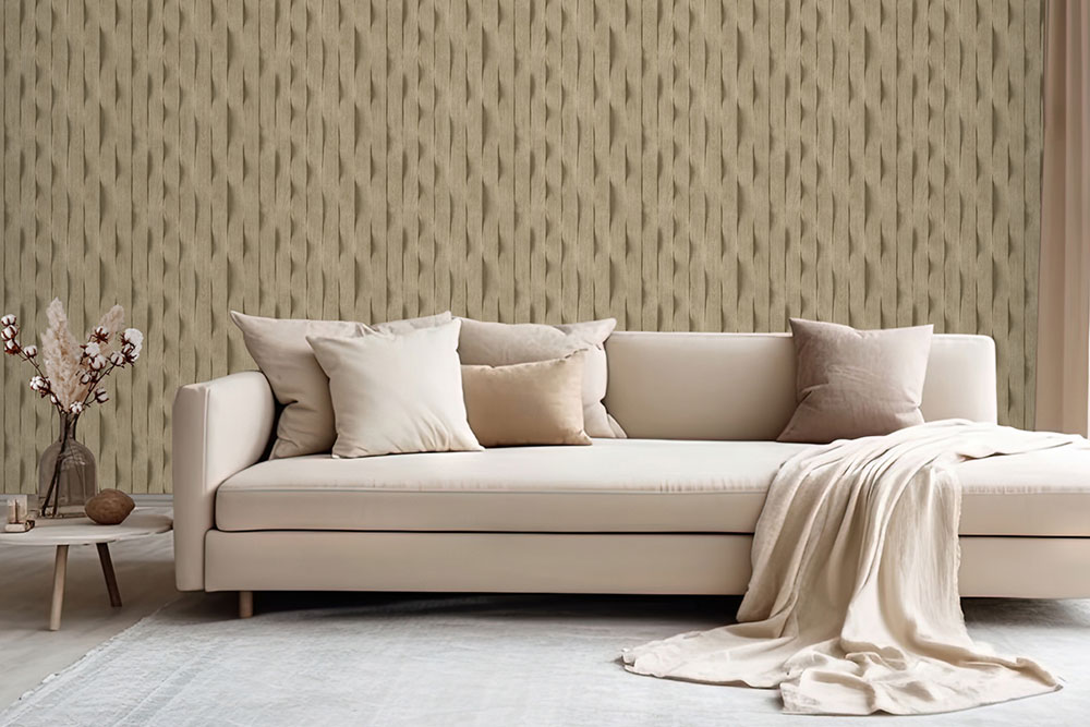 3D-Tapete in brauner Holzpaneel-Optik mit Lamellen, M75608, Brut, Ugépa