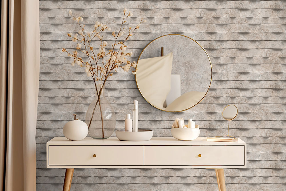 Vliestapete, braungrau, 3D Marmorverkleidung, M79908, Brut, Ugépa