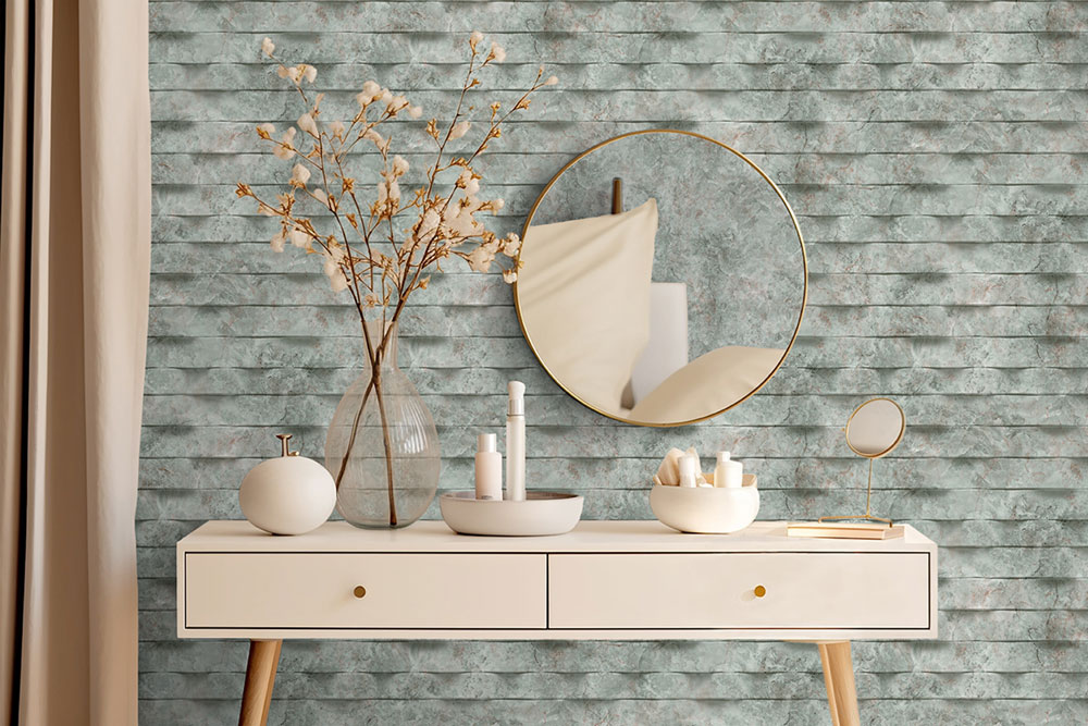 Vliestapete, grün 3D Marmorverkleidung, M79994D, Brut, Ugépa