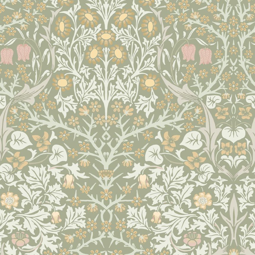 Vliestapete, grün, Blumen, Blätter, 124253, William Morris At Home