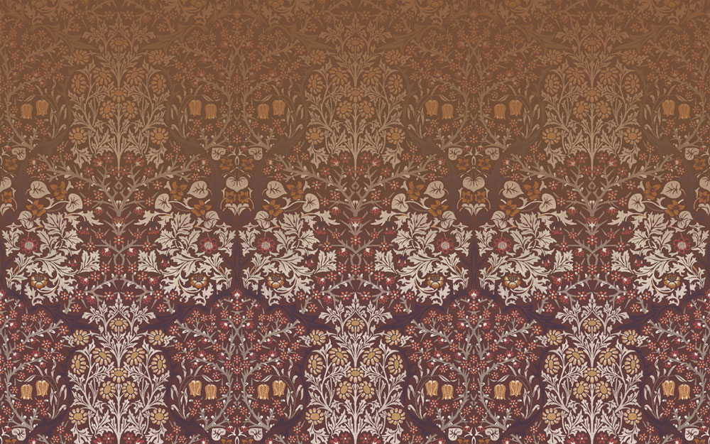 Vlies-Fototapete, rot, Blumen, Blätter, 125346, William Morris At Home
