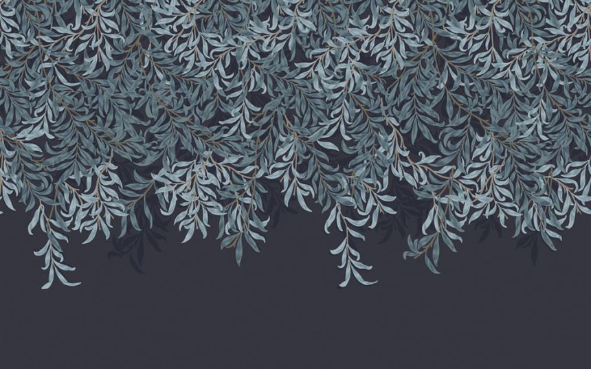 Vlies-Fototapete, blau, Zweige, Blätter, 125382, William Morris At Home