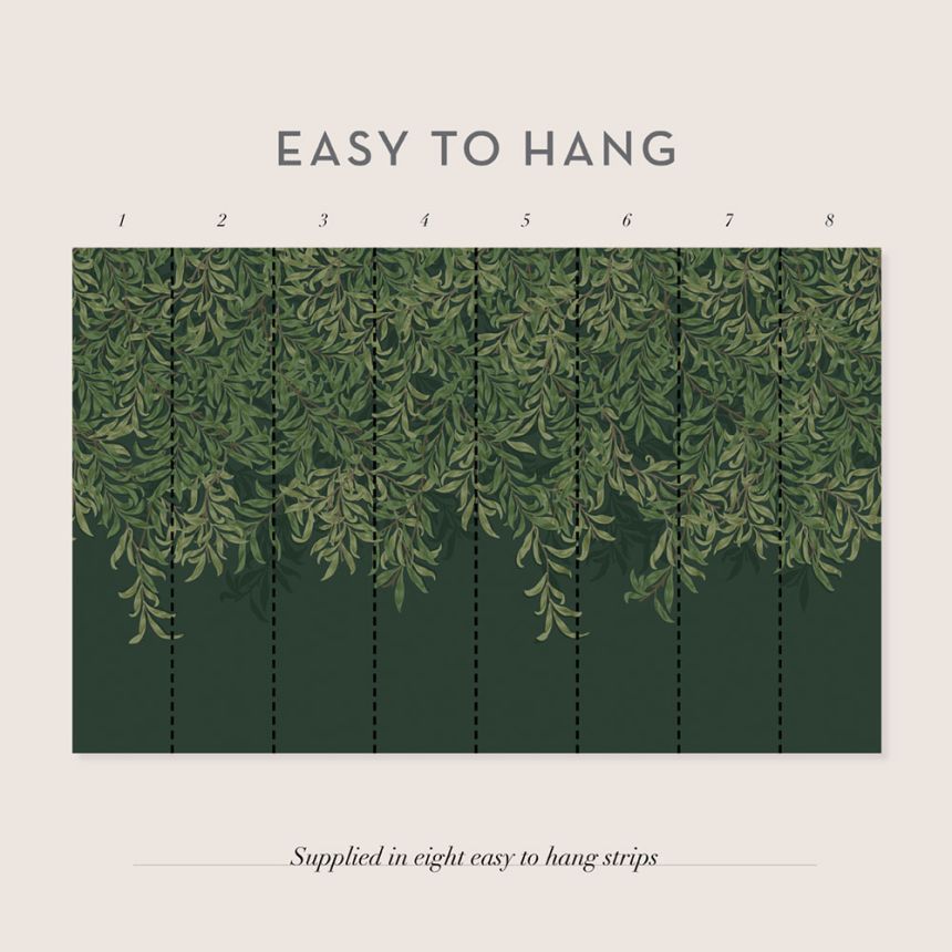 Vlies-Fototapete, grün, Zweige, Blätter, 125391, William Morris At Home