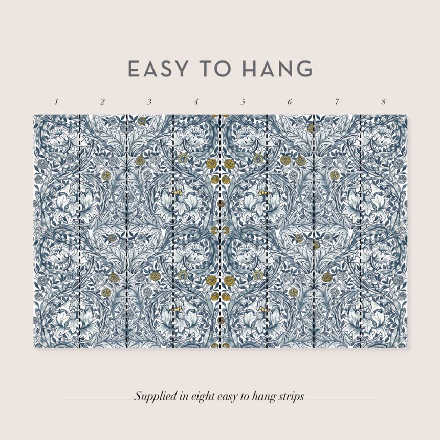 Vlies-Fototapete, blau, Blumen, 125400, William Morris At Home