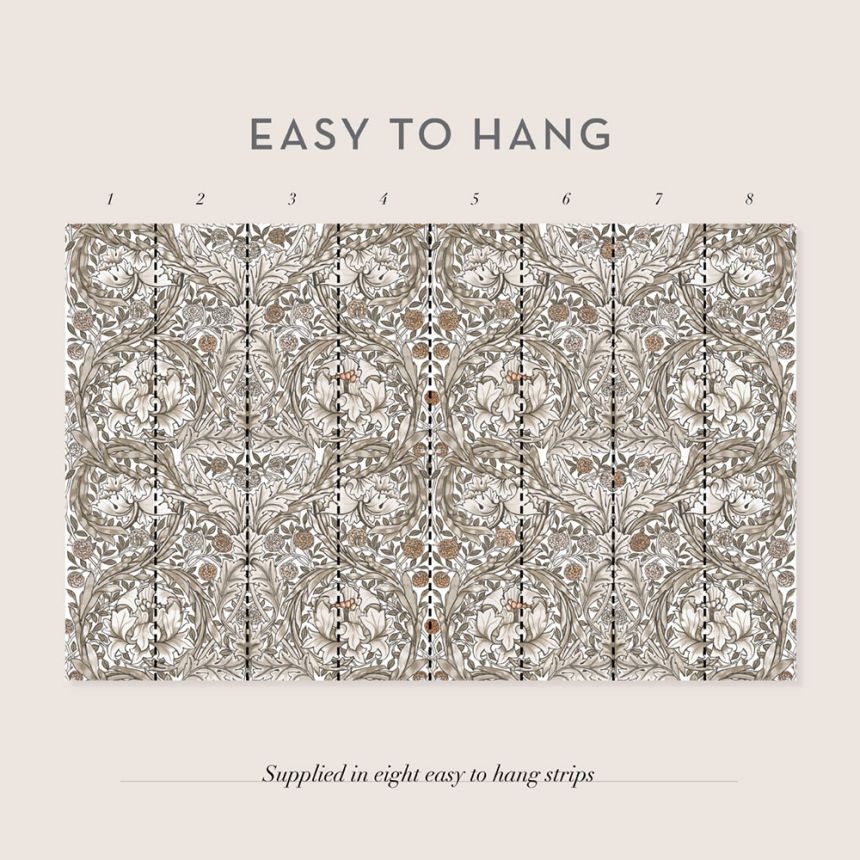 Vlies-Fototapete, graubeige, Blumen, 125409, William Morris At Home